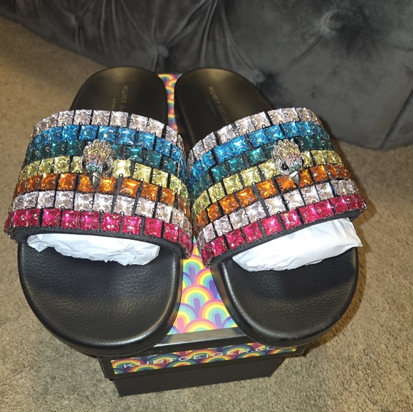 Like New Kurt Geiger Meena Eagle Jewel Slides - Picture 6 of 14